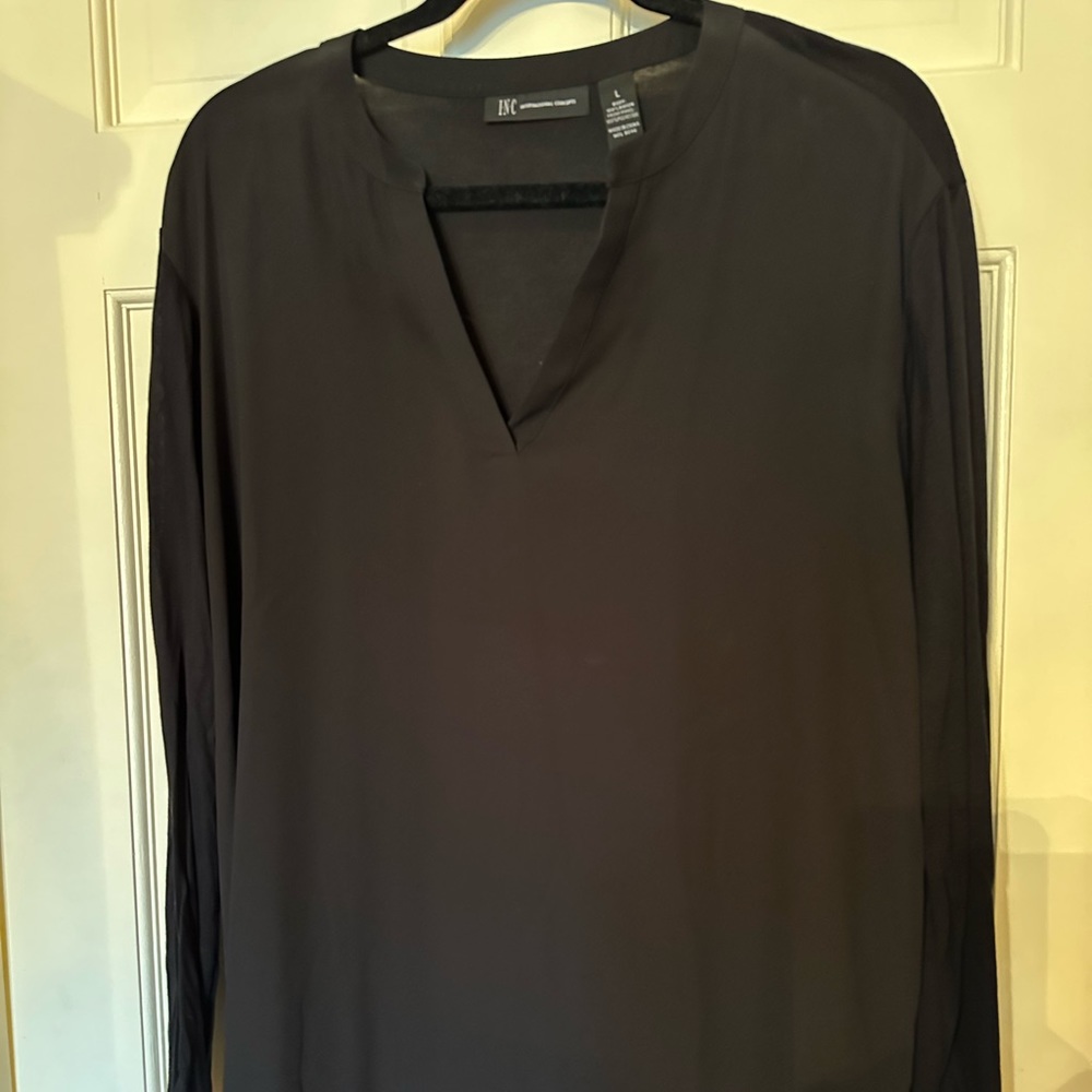 Inc International Concepts black tunic, size large